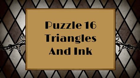 puzzle 16 curious village|[CV016] Triangles and Ink .